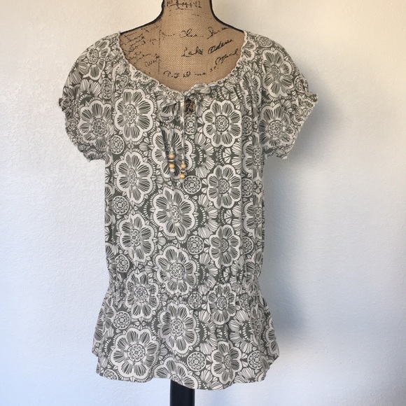 craft & Barrow Tops - Craft&Barrow size XL floral stretch scrunched top